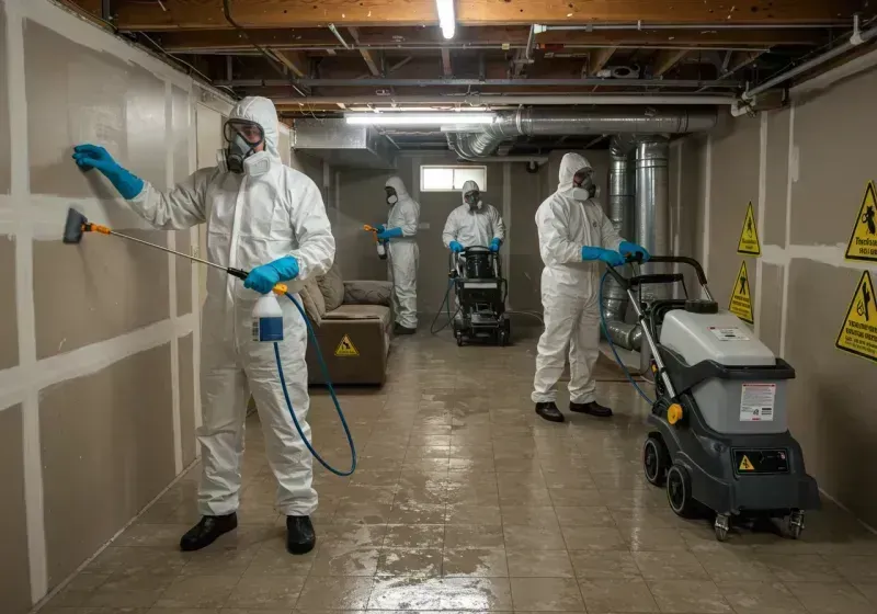 Basement Moisture Removal and Structural Drying process in Southgate, FL